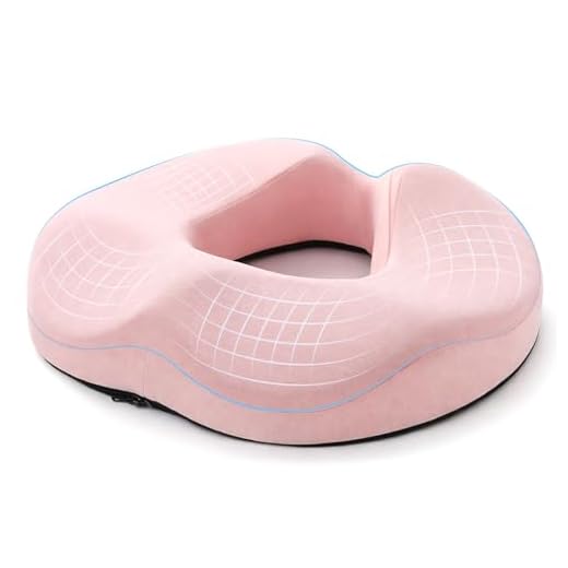 Ergonomic Memory Foam Donut Cushion for Coccyx Pain, Hemorrhoids & Sciatica Relief - Orthopedic Ring Pillow for Office Chair, Wheelchair, Postpartum Recovery and Long Distance Driving (Pink)