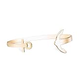 PAUL HEWITT Bracelet Femme en plaqué Or ANCUFF - Cadeau Femme, Bracelet Rigide Ouvert doré de Style Ancre Marine