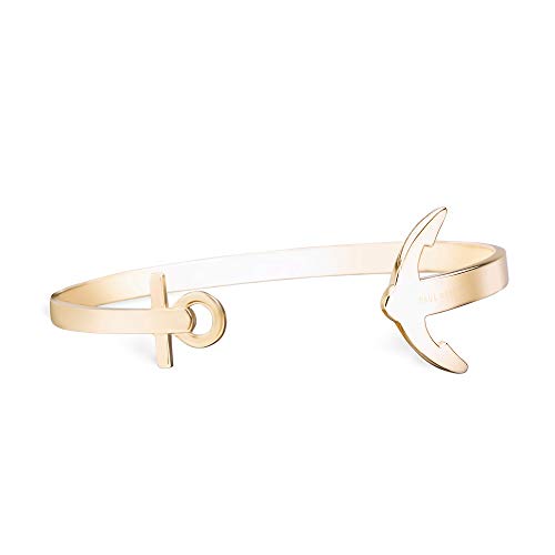 Preisvergleich Produktbild PAUL HEWITT Armreif Gold Damen ANCUFF - Damen Armreif offen, Armreifen Gold im Anker-Style