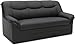 DOMO. collection Sofa Berlin, Leder, klassisches 3er Sofa, Polstergarnitur mit weichem Kunstleder und hochwertigem Federkern, 3 Sitzer 178 x 90 x 89 cm (BxTxH), schwarz