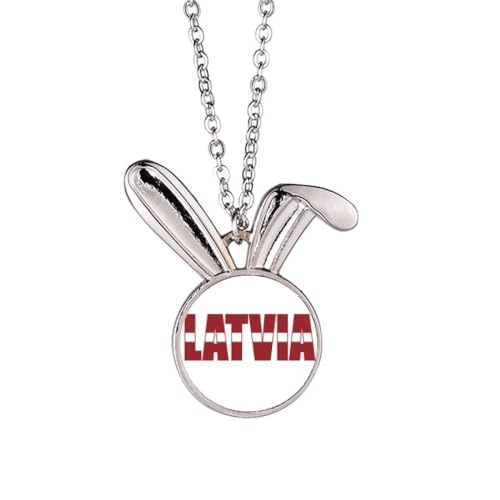 Collier drapeau de la Lettonie style Art déco en acier pour homme et femme