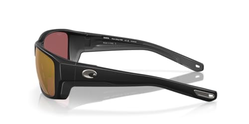 Image of Costa Man Sunglasses Matte Black Frame, Blue Mirror Lenses, 60MM