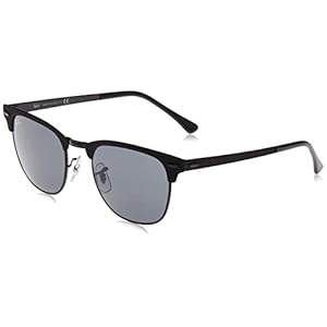 Ray-Ban lunettes de soleil clubmaster métal en noir mat bleu RB3716 186/R5 51