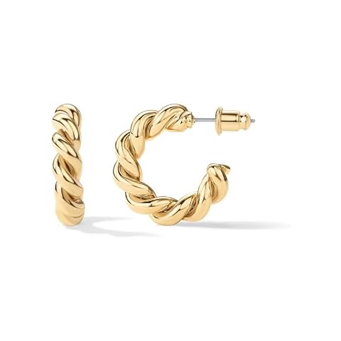 PAVOI 14K Gold Plated Twisted Rope Hoops Cover