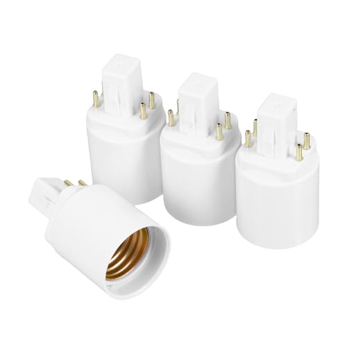 DECOMELODY 4 pièces Adaptateur Douille Lampe Broches vers Plastique Résistant Chaleur Convertisseur de Support Ampoule pour Bureau Maison et Commerce Lot