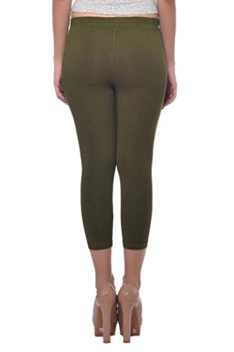 Image of Frenchtrendz Women's Cotton Spandex Stretchable Mid Rise Slim Fit Legging Capris (XS-4XL)