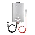 Tankless Water Heater, Camplux Outdoor Portable Propane Gas Tankless Water Heater for Camping Showers, 2.64 GPM, Gray