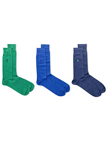 POLO RALPH LAUREN Men's Super Soft Flat Dress Crew Socks (3-Pack)