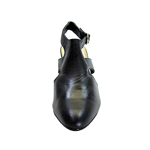 Peerage Jorja Women's Wide Width Louis-Heel Leather Dress Pumps2