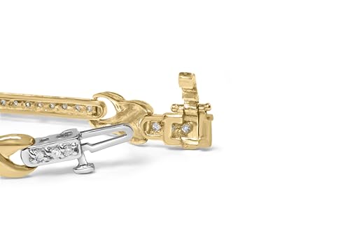 Haus of Brilliance 10K Yellow Gold 1.00 Cttw Pave Set Diamond Bar and X-Link 7" Bracelet (I-J Color, I3 Quality)