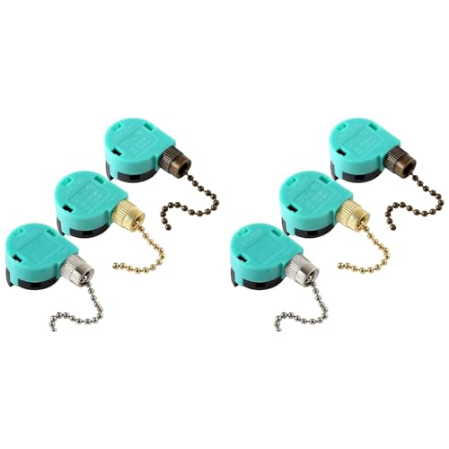 Spourita Ze-268s6 - Interruptor de ventilador de techo (6 unidades, 3 velocidades, 4 cables, para ventiladores de techo y luces de pared, color bronce