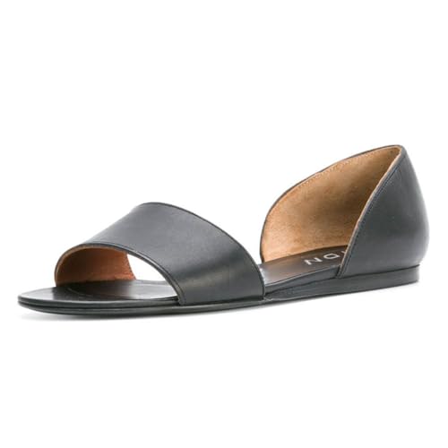 YDN Women's Comfy Peep Toe D'Orsay Casual Flats Sandals Slip on Daily Walking Shoe Size 7-12 US