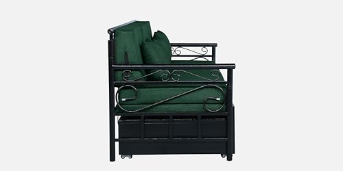 Image of 3 Seater Metal Sofa Cum Bed with Hydraulic Storage | King Size Sofa Cuma Bed | 3 Seater Sofa Set, Metal Sofa Set for Living Room (Peacock, King Size (76 inch x 72 inch))
