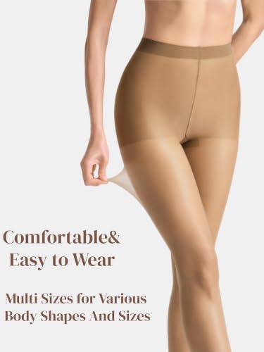 Image of leg elegant 3 Pairs 20D Women's Sheer Tights Ultra Sheer Pantyhose with Control Top