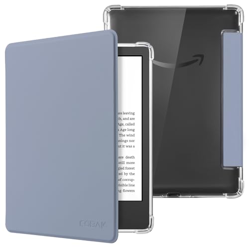 Image of CoBak Case for 6 inch Kindle 11th Gen (2024 and 2022 Release) - Ultra Slim Transparent Clear TPU Back Shell Protective Cover with Auto Wake /Sleep for Kindle 11th Generation 2024 Release, Lavender
