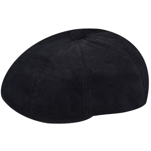Kangol Cord Hawker Boina, Negro (Black BK), XL Unisex Adulto