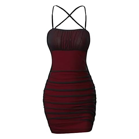 GORGLITTER Women's Crisscross Bodycon Mini Dress Cover