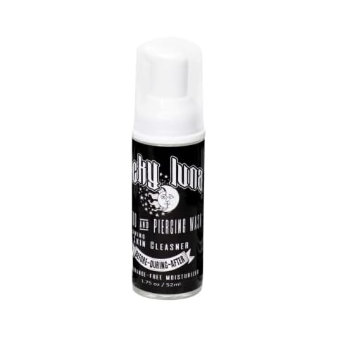 LuckyLuna Foaming Tattoo & Piercing Wash, Green Soap Replacement, All Purpose Moisturizing Wash for Artist Application + Aftercare, 1 unit of 1.75oz Cover