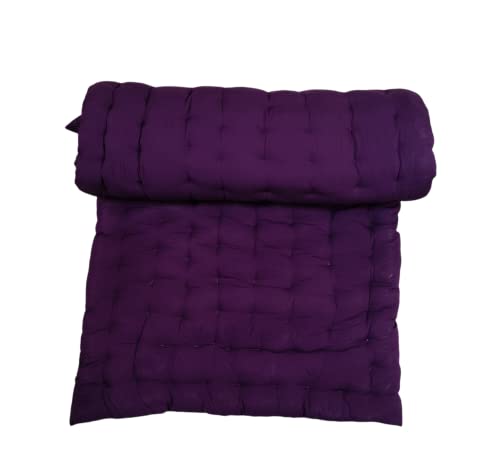 ATOOTFUSION Soft Cotton Purple Color Quilt | Foldable Light Weight Filled Single Firm Cotton Quilt Mattress| Gadda (Solid Coloured, 1 Sleeping Capacity, 3 X 6 Ft Or 72 X 36 Inches) (Purple) For Rs. 698 @ 65% off