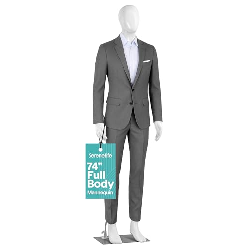 Catálogo de Maniquíes , tabla con los diez mejores. 47 SereneLife Maniquí Masculino Completo de 185 cm de Altura con Cabeza Ajustable, Extremidades Flexibles y Diseño Desmontable, Perfecto para Tiendas de Ropa, Boutiques,...