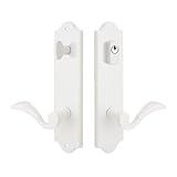 Royal Zinc Die-Cast Lever Set and Back Plates with Deadbolt for Entry Doors in White, 2-3/8” Backset, Right Hand