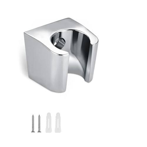Lega di Zinco Supporto Soffione Doccia, Supporto Telefono-Doccia per Maniglie Doccia con Diametro di 20-22 mm, Porta Soffione Doccia con Viti, Argento Staffa per Doccetta per Bagni