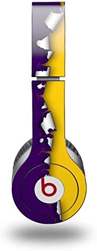 Skin Decal Wrap Works with Original Beats Solo HD Headphones Ripped Colors Purple Yellow Skin Only (Headphones NOT Included)