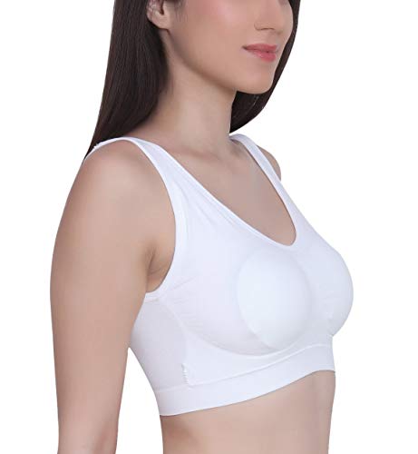 Image of GLAMORAS Women Nylon Elastane Lightly Padded Non Wired U Back Sports Bra | Seamless Stretchy Low Impact Yoga Workout Bra with Removable Pads - Size- Small to 4XL