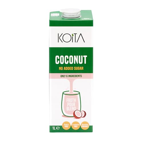 Koita Coconut Milk (1L) - No Added Sugar, Plant-Based, Vegan, Shelf Stable, Nut Milk, Made in Italy, Barista Friendly