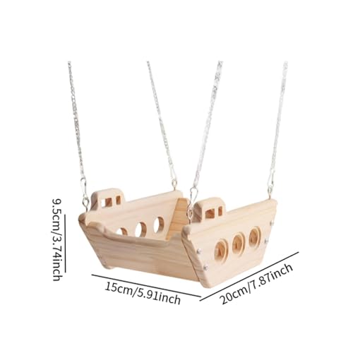 Generic Rede de madeira para animais pequenos, chinchila, cama suspensa, comprimento da corrente, 20