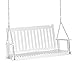 Produktbild Outsunny Gartenschaukel für 2 Personen Schaukelbank Hängebank Massivholz Patio Terrasse Hinterhof Weiß 117 x 69 x 60 cm