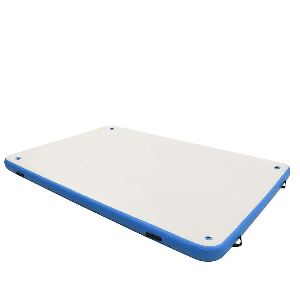 Flotador hinchable azul blanco 300 x 150 x plataforma de piscina ligera y duradera para actividades acuáticas, camping, exteriores, fiestas en el mar, tomar el sol, PVC resistente, incluye