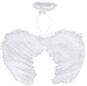 YeahBoom Engelsflügel Kostümset Weiß fdajd8745