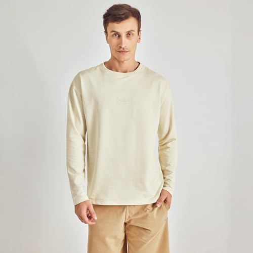 Image of Pepe Jeans Mens Full Sleeve T Shirt Beige