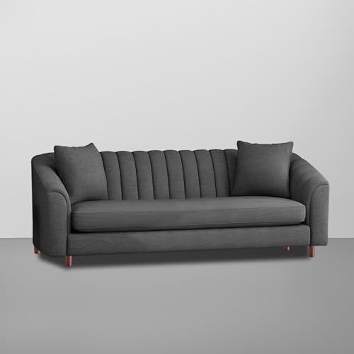 Image of Doraldo 3 Seater Sofa Set for Living Room (Dark Grey) Premium Fabric Sofa