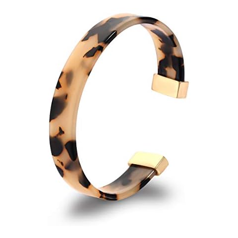 Open Cuff Statement Bracelet in Tortoise Shell Design Cover