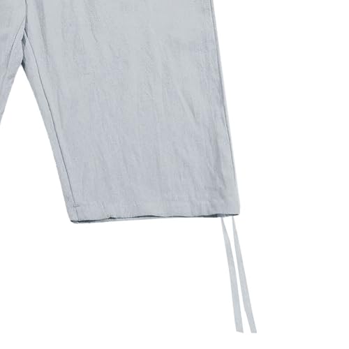 Shorts casuales para hombre de lino suave miniatura 5