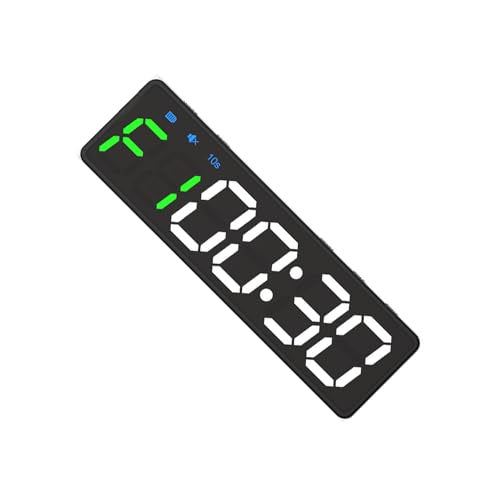 CYDZSRA Temporizador digital fuerte de entrenamiento para entrenamientos personales, control remoto, relojes de gimnasio para gimnasio en casa con batería, marco negro, fuente verde y blanca