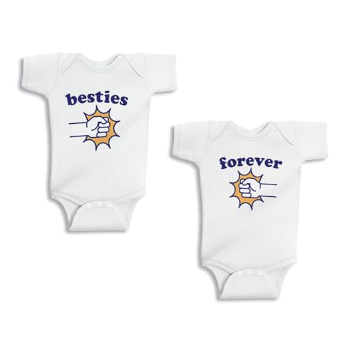 Besties Forever Baby Infant Bodysuit Duo Pair Set of 2