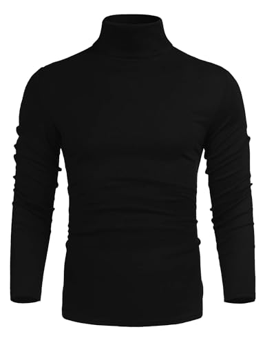 Men's Turtleneck Lightweight Tops Pullover Slim Fit Solid Base Thin Long Sleeve Underwear Tops High Neck Blouse T-Shirt2