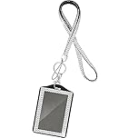 Containlol Women Diamante Lanyard Sparkly Crystal Lanyard Necklace with Card Holder for School Office Silver Bling Neck Strap Badge Holders for Keys ID Badge Keyring Festival