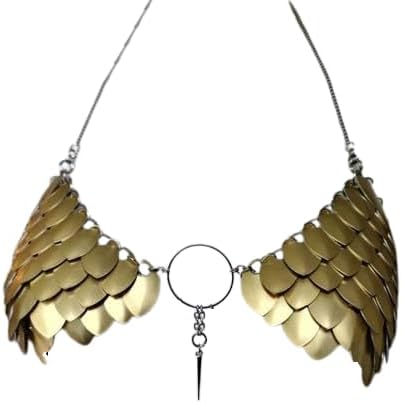 Medieval HANDICRAFTS Store Stylish Scale Mail Armor Bra – Women’s Sexy Wearable Bra Piece for Events Gold