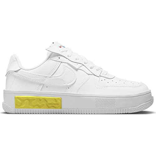 NIKE Air Force 1 Fontanka Damen-Sneaker, modische Schuhe DA7024 (Weiß/Photon DUST/Opti Yellow/Summit White 101), Größe 40,5