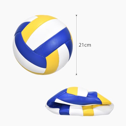 Aomiun Volleyball Set, Tragbares Beachvolleyball Netz mit Ständer,Volleyball und Tragetaschefür Volleyballnetz Mobiles Set für Garten Strand Rasen