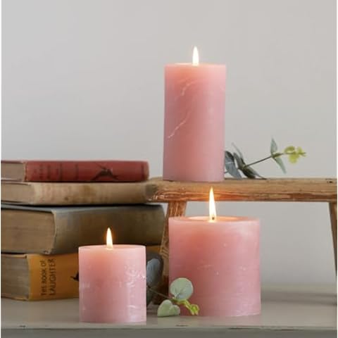 Dusky Pink Pillar Candle in Three Sizes Cover