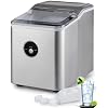 IJsblokjesmachine, testwinnaar 14 kg 24 uur, bereiding in 6 minuten, waterreservoir van 2 liter, led-display, waterniveau-indicator, zilveren ijsblokjesmaker