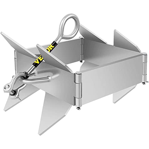 Vevor Box Anchor For Boats, 19 Lb Fold And Hold Anchor, Galvanized Steel Cube Anchor, Heavy Duty Box Anchor For 18'-30' Boat, Box Anchor For Pontoon Boats With Folding Design For Offshore Anchoring #TOP21