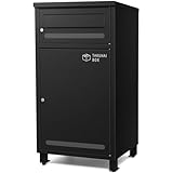 PYKES PEAK 宅配ボックス ポスト一体型 ポスト付き 大容量 おしゃれ 防水 置き配 盗難防止 案内ステッカー付き 大型 屋外 戸建て用 「 ポスミー 」 （ブラック）