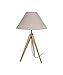 Produktbild Tosel 64869 Structure Lampe aus Holz, massives Buchenholz, Lampenschirm aus Baumwolle, E27, 40 W, Natur und Taupe, 30 x 56 cm