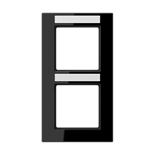 Cadre Jung AC 582 BFNA SW double incassable noir pour organiser vos prises de courant horizontales